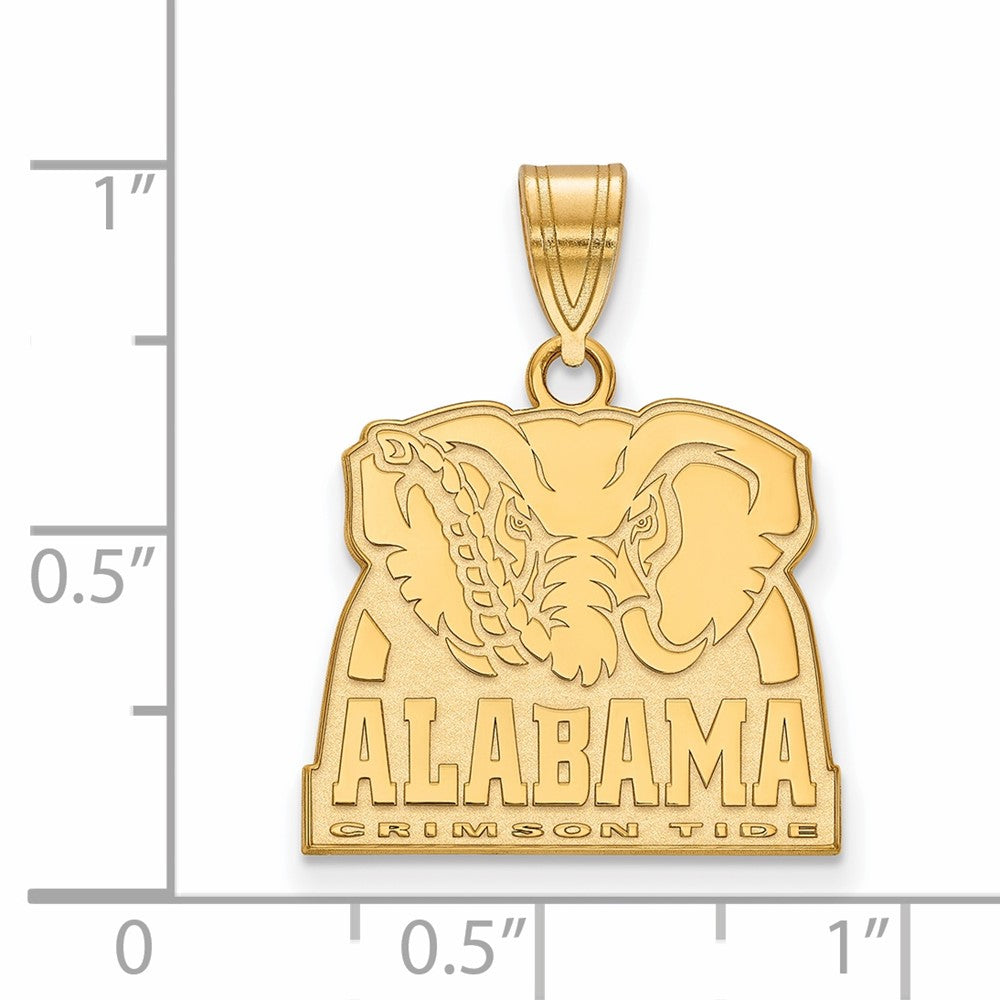 10k Gold LogoArt University of Alabama Elephant Medium Pendant