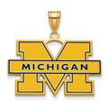 14ky LogoArt Michigan (Univ Of) Large Blue Enamel Pendant