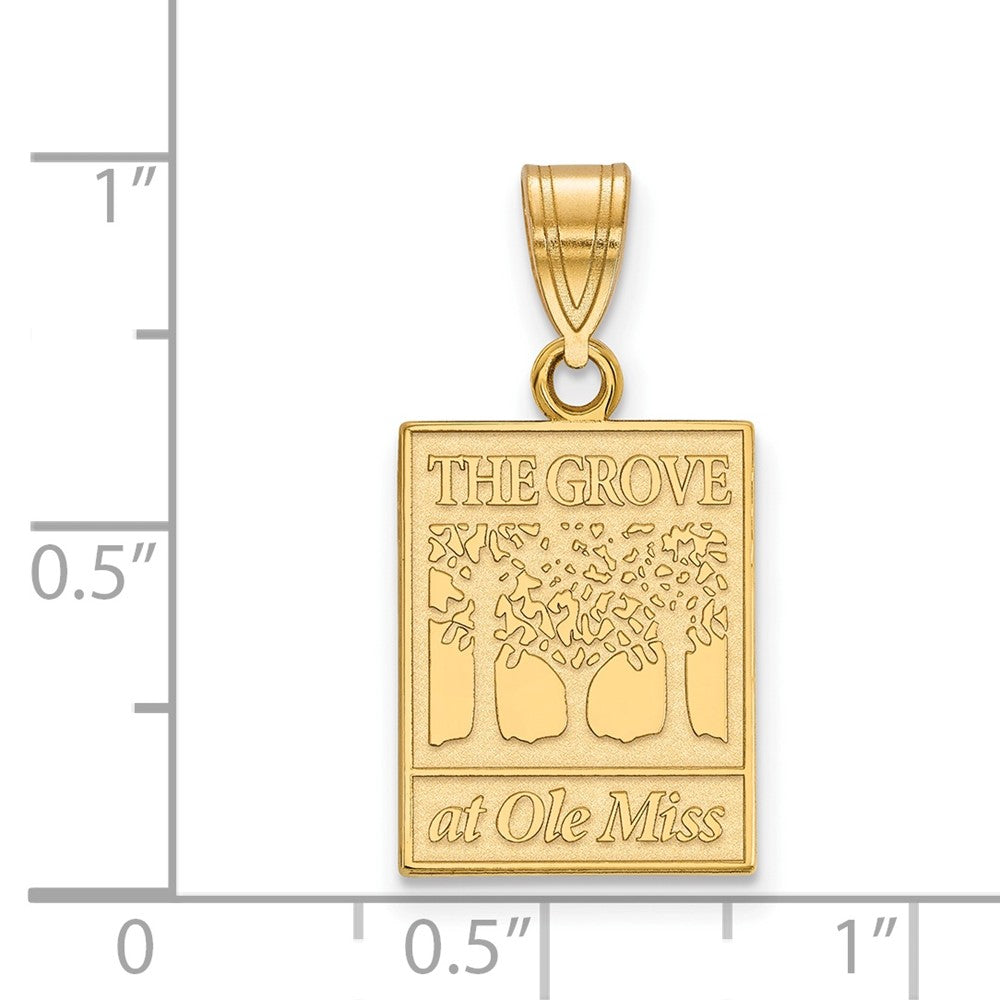 14k Gold LogoArt University of Mississippi The Grove at Ole Miss Medium Pendant