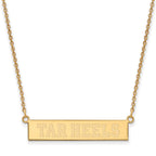 Sterling Silver Gold-plated LogoArt University of North Carolina Tar Heels Small Bar 18 inch Necklace