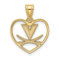 Sterling Silver Gold-plated LogoArt University of Virginia Heart Pendant