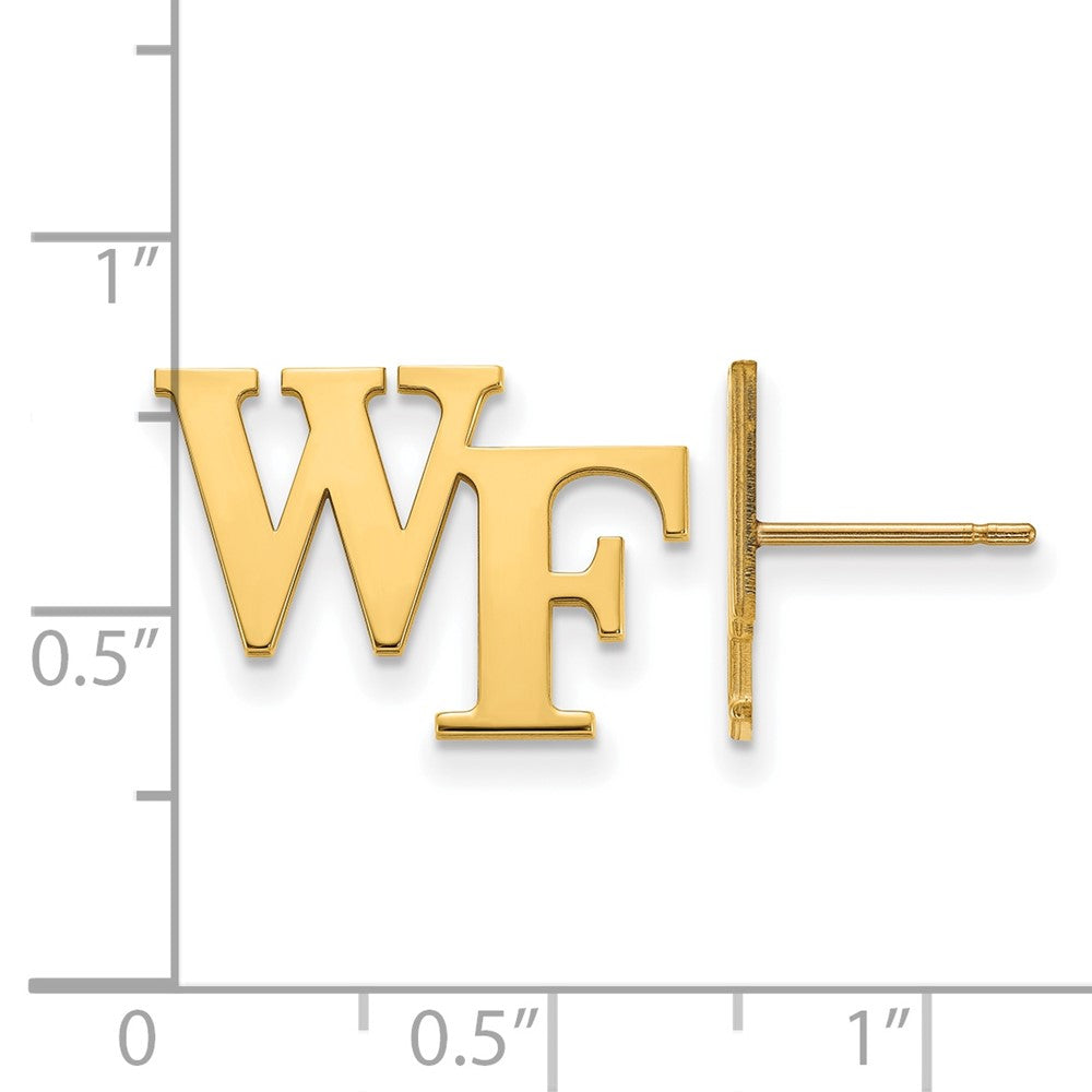 10k Gold LogoArt Wake Forest University W-F Small Post Earrings