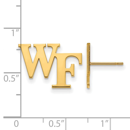 10k Gold LogoArt Wake Forest University W-F Small Post Earrings