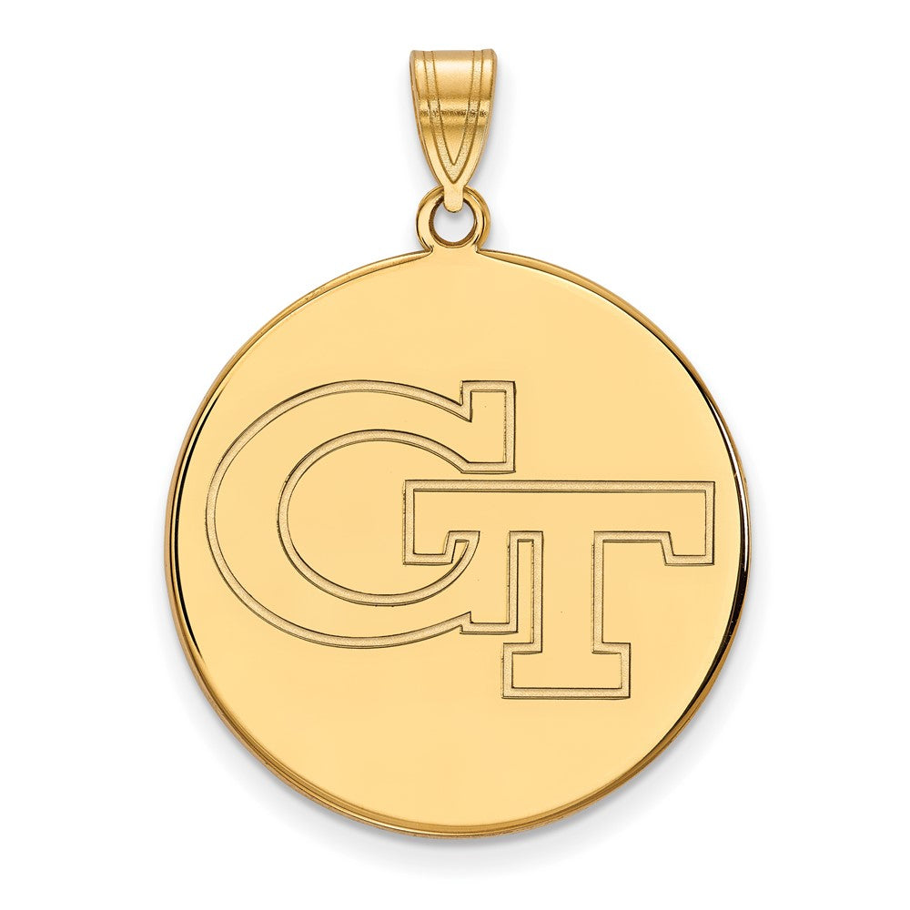 14k Gold LogoArt Georgia Institute of Technology G-T Extra Large Disc Pendant