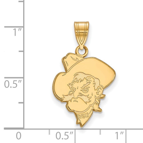 10k Gold LogoArt Oklahoma State University Cowboy Large Pendant