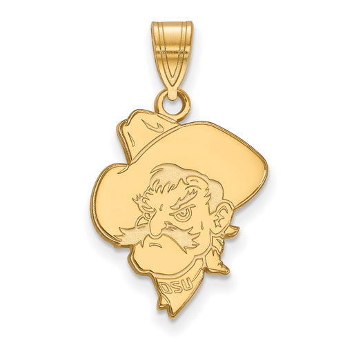 10k Gold LogoArt Oklahoma State University Cowboy Large Pendant
