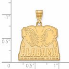 10k Gold LogoArt University of Alabama Elephant Large Pendant