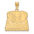 Sterling Silver Gold-plated LogoArt University of Alabama Elephant Large Pendant