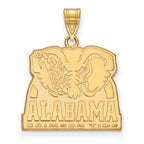 10k Gold LogoArt University of Alabama Elephant Large Pendant