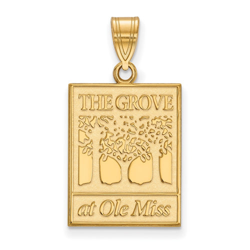 10k Gold LogoArt University of Mississippi The Grove at Ole Miss Large Pendant