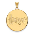 14k Gold LogoArt University of Nebraska Huskers Extra Large Disc Pendant