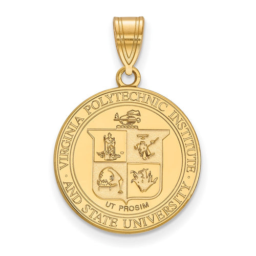 10k Gold LogoArt Virginia Tech Large Crest Pendant