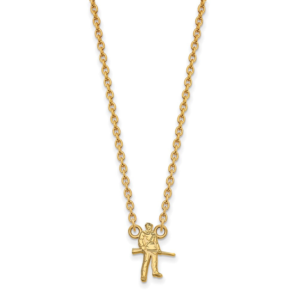 14k Gold LogoArt West Virginia University Mountaineer Large Pendant 18 inch Necklace