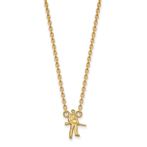 10k Gold LogoArt West Virginia University Mountaineer Large Pendant 18 inch Necklace