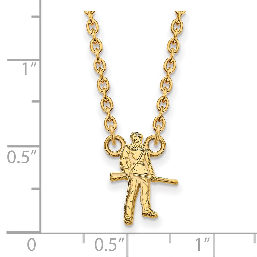 14k Gold LogoArt West Virginia University Mountaineer Large Pendant 18 inch Necklace