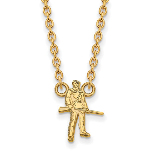 10k Gold LogoArt West Virginia University Mountaineer Large Pendant 18 inch Necklace