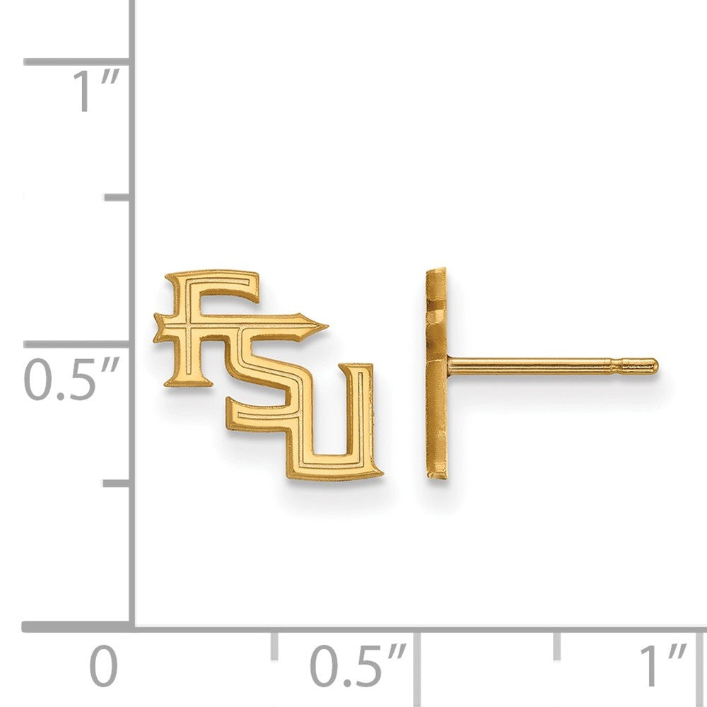 14k Gold LogoArt Florida State University F-S-U Extra Small Post Earrings