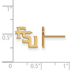 Sterling Silver Gold-plated LogoArt Florida State University F-S-U Extra Small Post Earrings