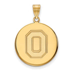 10k Gold LogoArt The Ohio State University Letter O Large Disc Pendant
