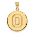 14k Gold LogoArt The Ohio State University Letter O Large Disc Pendant