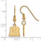 Sterling Silver Gold-plated LogoArt University of Alabama Elephant Extra Small Dangle Wire Earrings