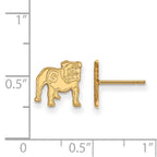 Sterling Silver Gold-plated LogoArt University of Georgia Bulldog Extra Small Post Earrings