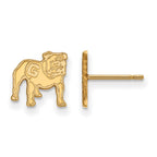 Sterling Silver Gold-plated LogoArt University of Georgia Bulldog Extra Small Post Earrings