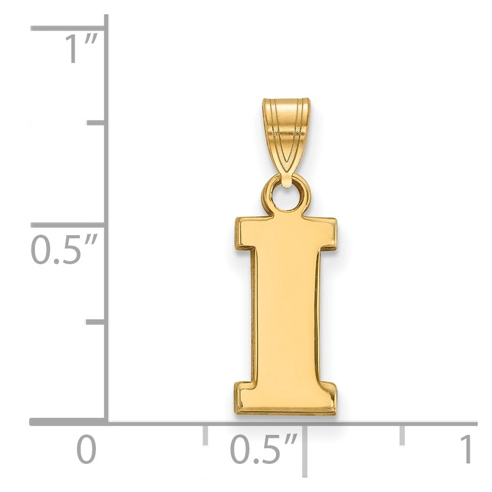 14k Gold LogoArt University of Iowa Letter I Small Pendant