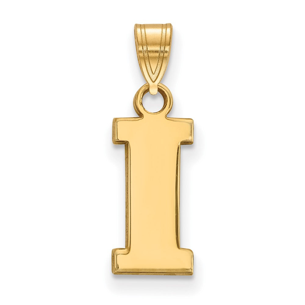 Sterling Silver Gold-plated LogoArt University of Iowa Letter I Small Pendant