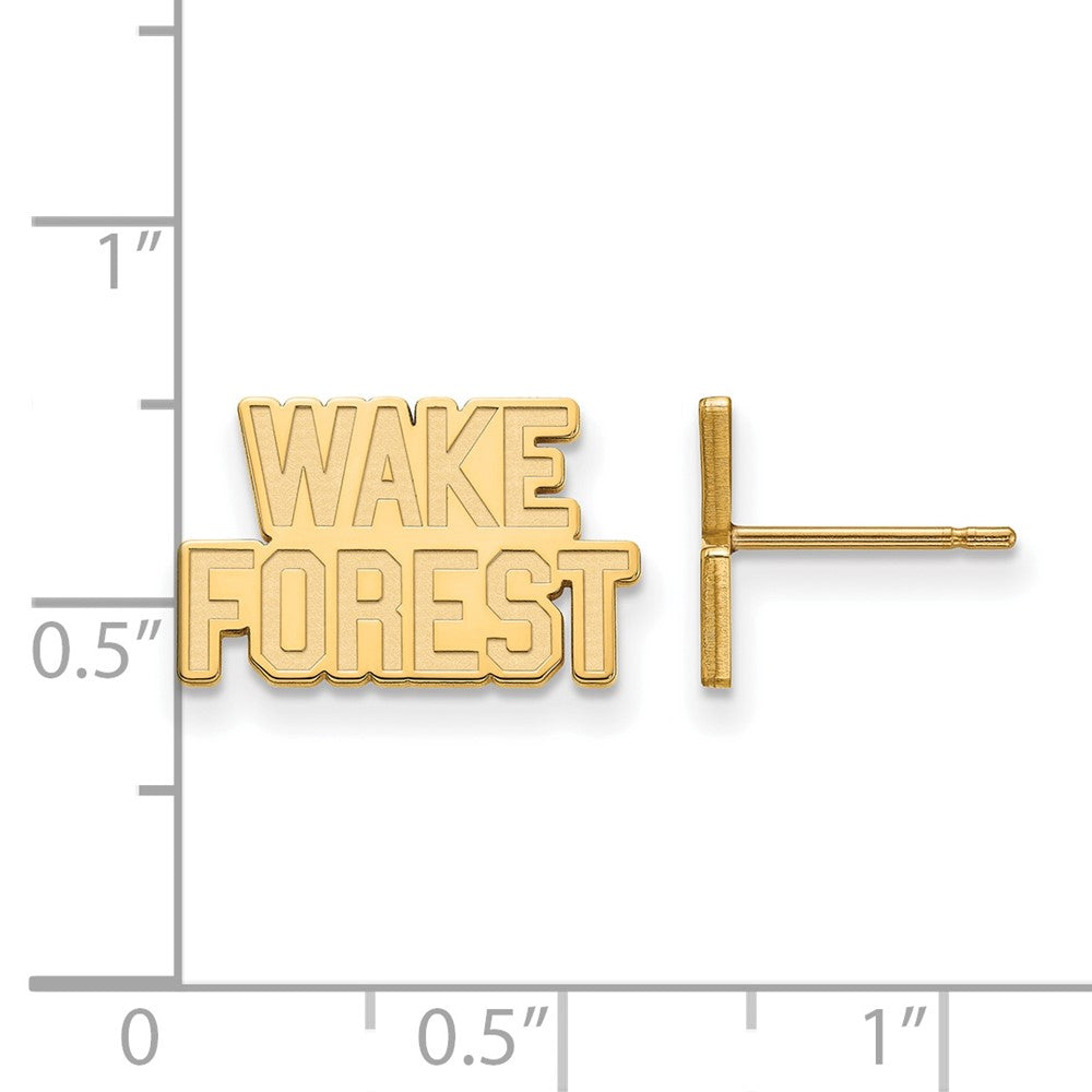 Sterling Silver Gold-plated LogoArt Wake Forest University W-F Extra Small Post Earrings