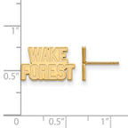 Sterling Silver Gold-plated LogoArt Wake Forest University W-F Extra Small Post Earrings