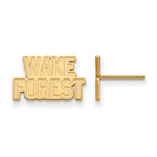 Sterling Silver Gold-plated LogoArt Wake Forest University W-F Extra Small Post Earrings
