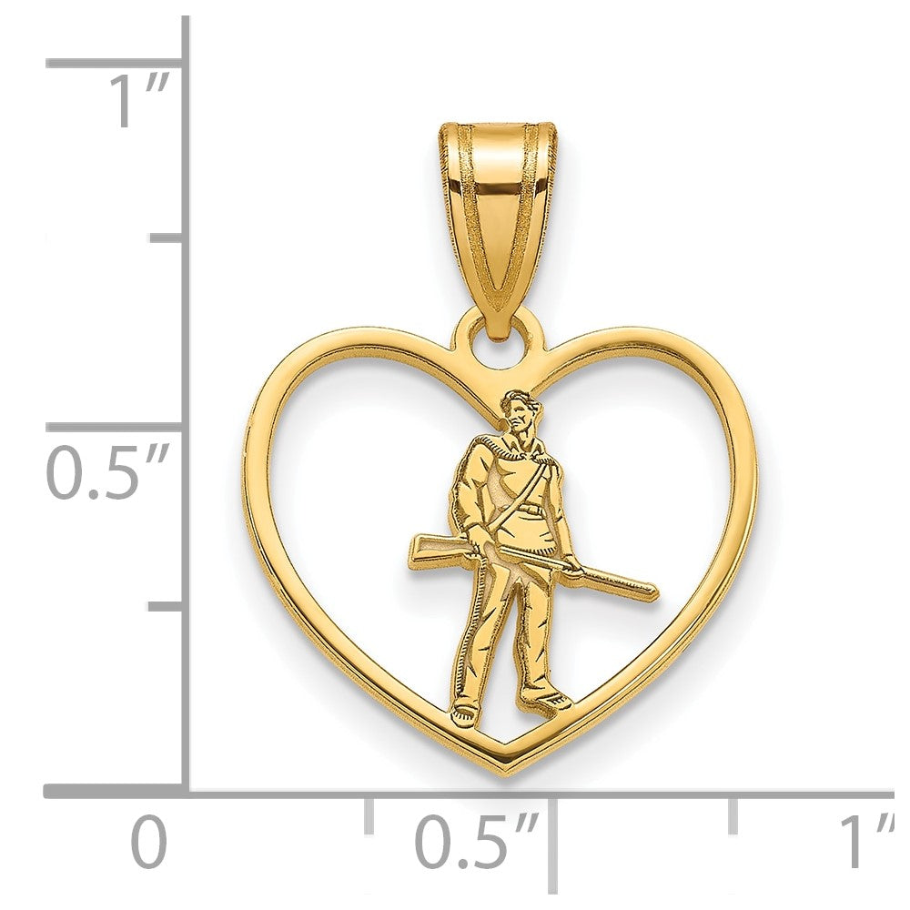 Sterling Silver Gold-plated LogoArt West Virginia University Mountaineer Heart Pendant