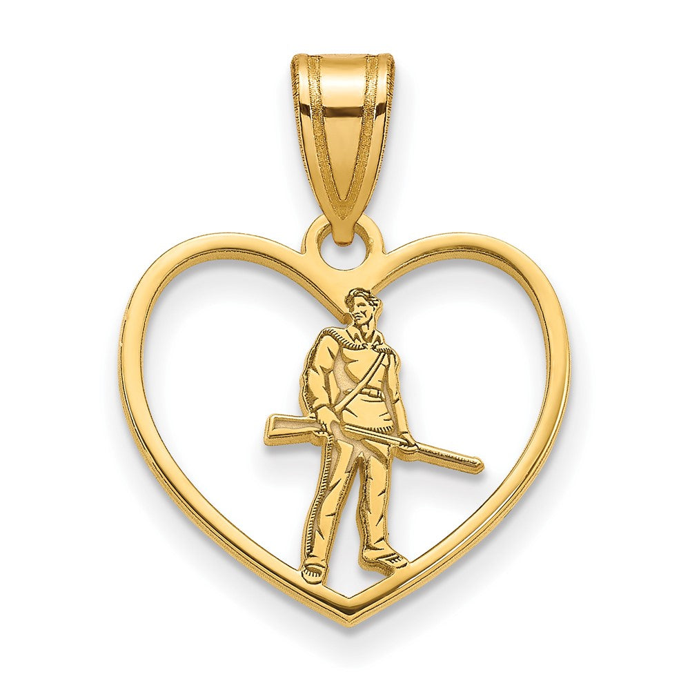 Sterling Silver Gold-plated LogoArt West Virginia University Mountaineer Heart Pendant