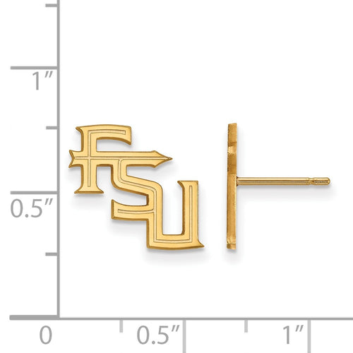 10k Gold LogoArt Florida State University F-S-U Small Post Earrings
