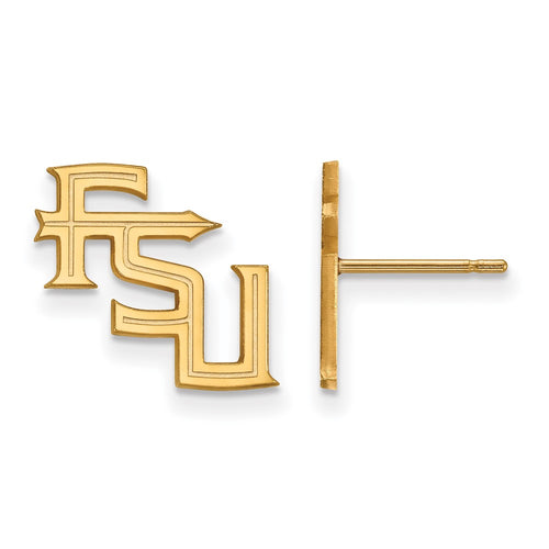 10k Gold LogoArt Florida State University F-S-U Small Post Earrings