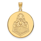 10k Gold LogoArt Purdue University Boilermakers Train Logo Extra Large Disc Pendant
