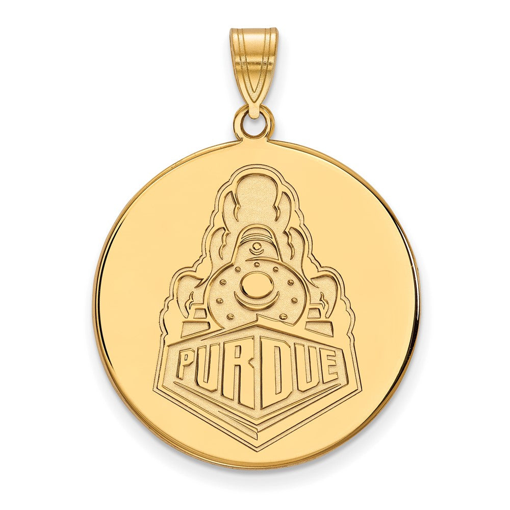 10k Gold LogoArt Purdue University Boilermakers Train Logo Extra Large Disc Pendant