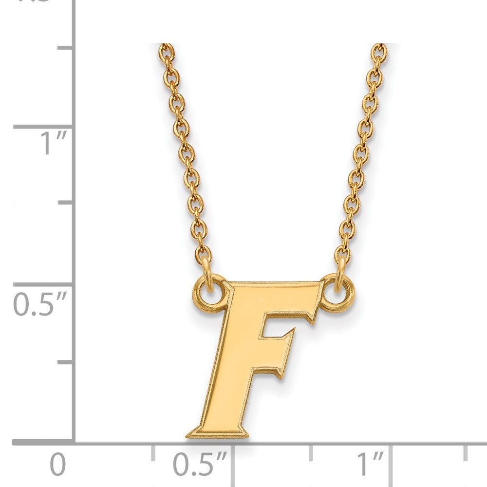 14k Gold LogoArt University of Florida Letter F Small Pendant 18 inch Necklace