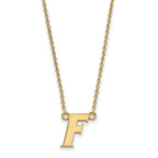 14k Gold LogoArt University of Florida Letter F Small Pendant 18 inch Necklace