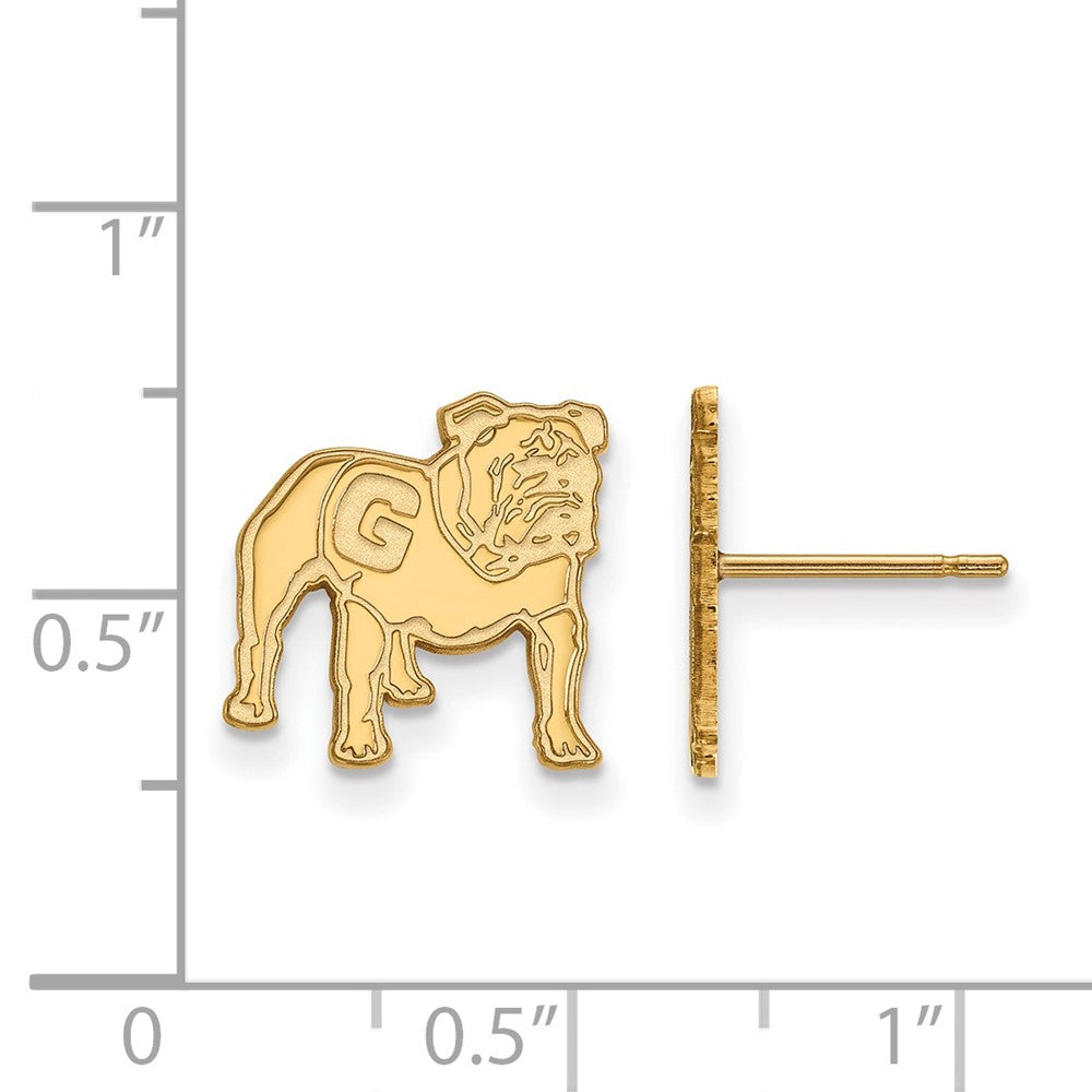 10k Gold LogoArt University of Georgia Bulldog Small Post Earrings