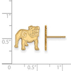 Sterling Silver Gold-plated LogoArt University of Georgia Bulldog Small Post Earrings