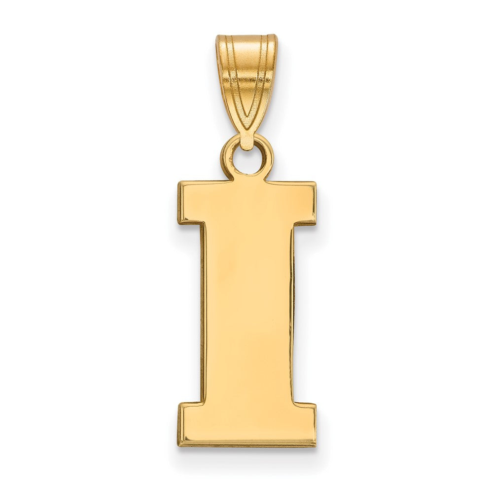 Sterling Silver Gold-plated LogoArt University of Iowa Letter I Medium Pendant