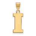 Sterling Silver Gold-plated LogoArt University of Iowa Letter I Medium Pendant