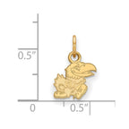 10k Gold LogoArt University of Kansas Jayhawk Extra Small Pendant