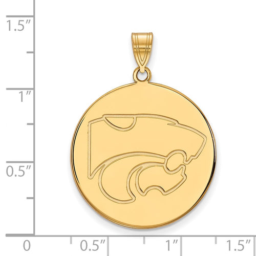 10k Gold LogoArt Kansas State University Wildcat Extra Large Disc Pendant