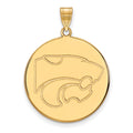 10k Gold LogoArt Kansas State University Wildcat Extra Large Disc Pendant