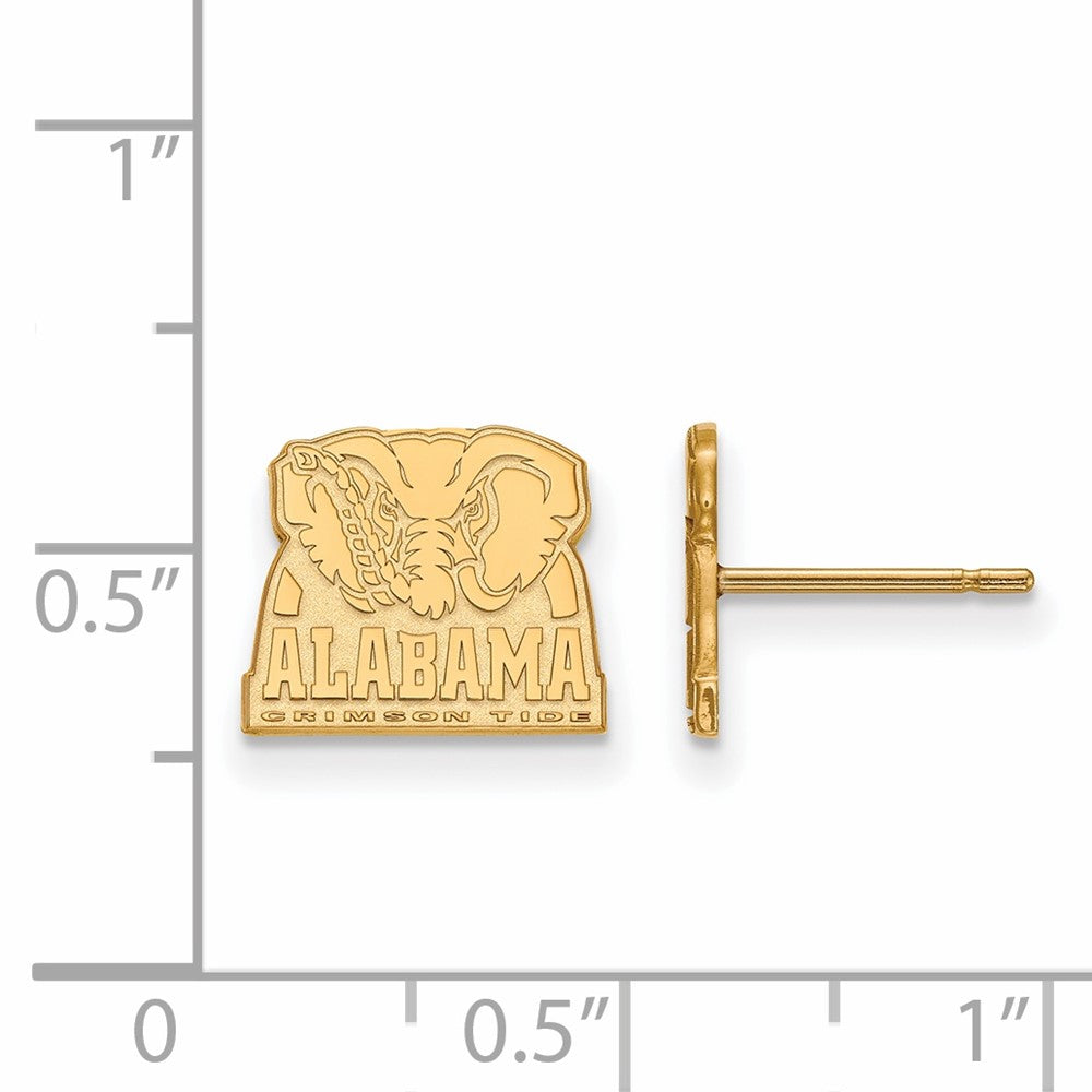 10k Gold LogoArt University of Alabama Elephant Extra Small Post Earrings