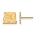 Sterling Silver Gold-plated LogoArt University of Alabama Elephant Extra Small Post Earrings