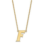 Sterling Silver Gold-plated LogoArt University of Florida Letter F Large Pendant 18 inch Necklace